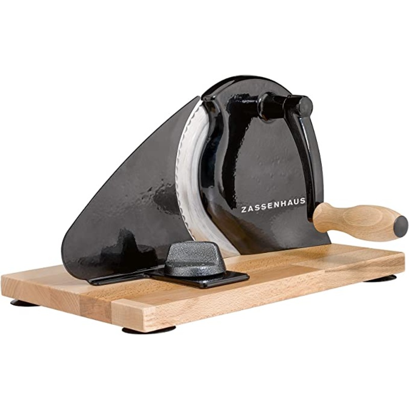 Zassenhaus Manual Bread Slicer Classic Hand Crank 11 3/4" x 8" - Black