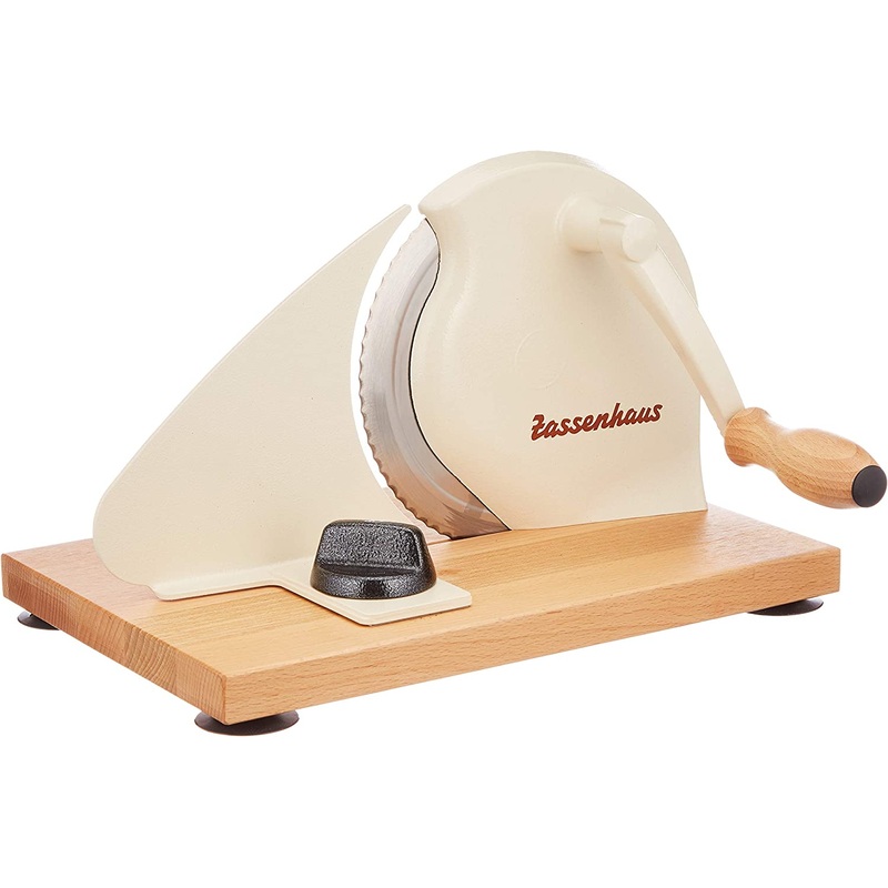 Zassenhaus Manual Bread Slicer Classic Hand Crank 11 3/4" x 8" - Cream