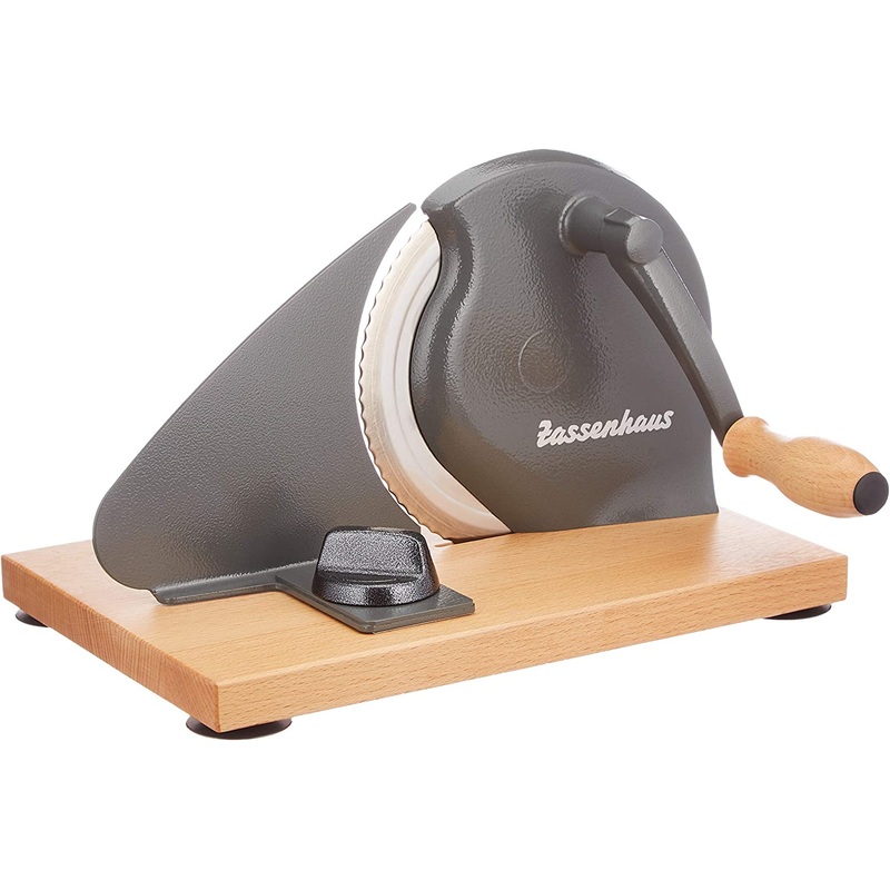 Zassenhaus Manual Bread Slicer Classic Hand Crank 11 3/4" x 8" - Gray