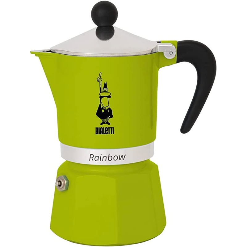 Bialetti Moka Express Rainbow Stovetop Espresso Maker 3 Cups - Green