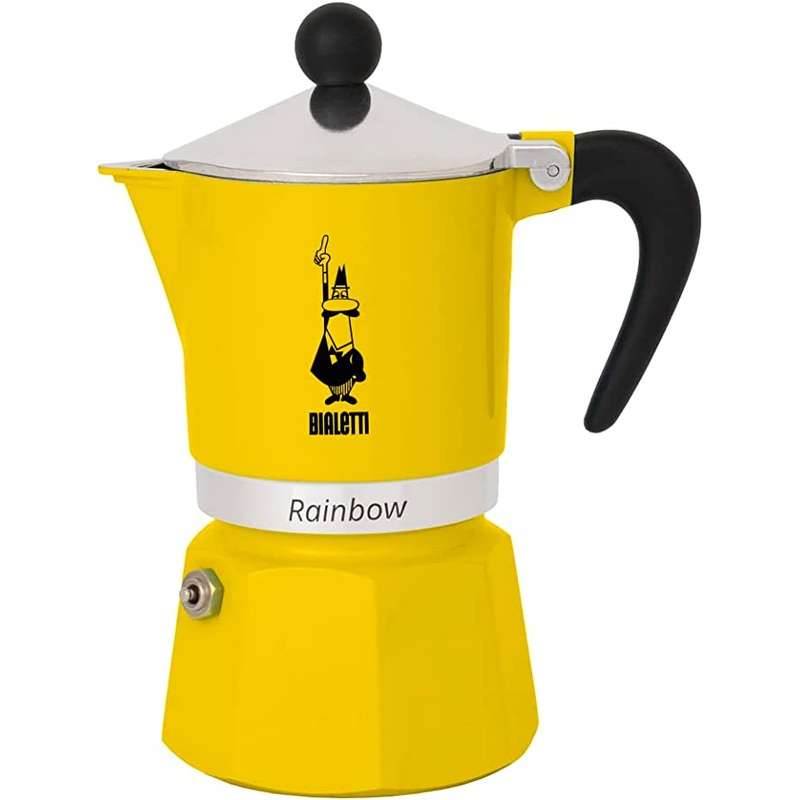 Bialetti Moka Express Rainbow Stovetop Espresso Maker 6 Cups - Yellow