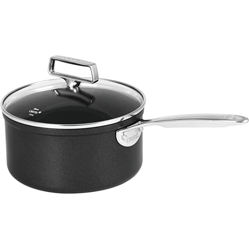 Cristel Castel'Pro Ultralu - 3.5 Qt. Non-Stick Saucepan w/Lid