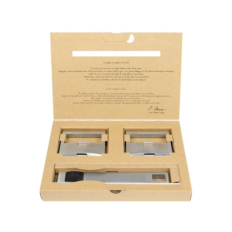 Cristel Detachable Handle Set of 1 Handle and 2 Side Handles Brushed Finish