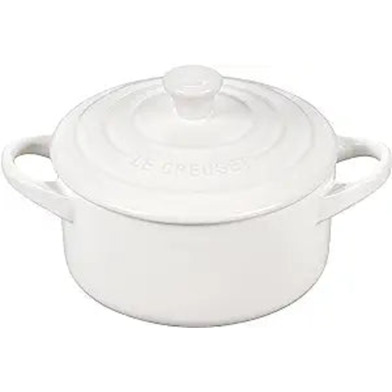 Le Creuset 14 oz. Stoneware Mini Round Cocotte  - White