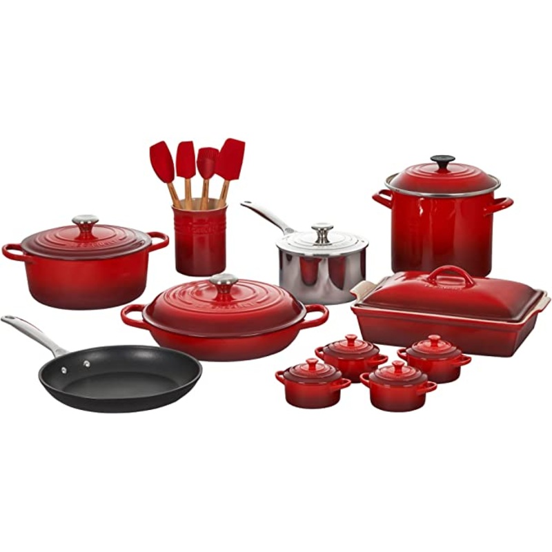 Le Creuset 20-Piece Mixed Material Cookware Set - Cerise