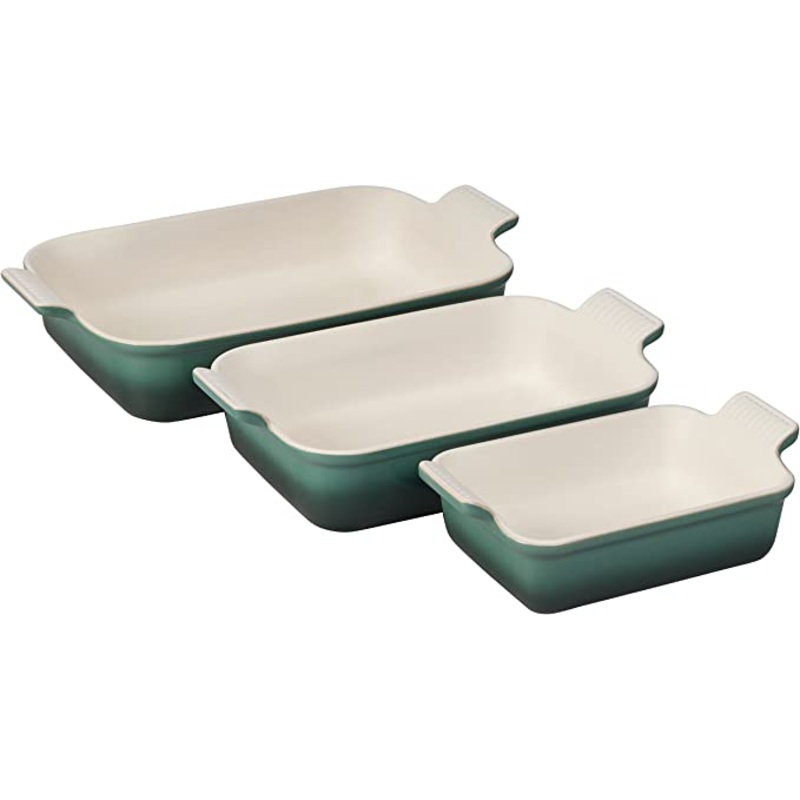 Le Creuset Set of 3 Heritage Rectangular Dishes - Artichaut