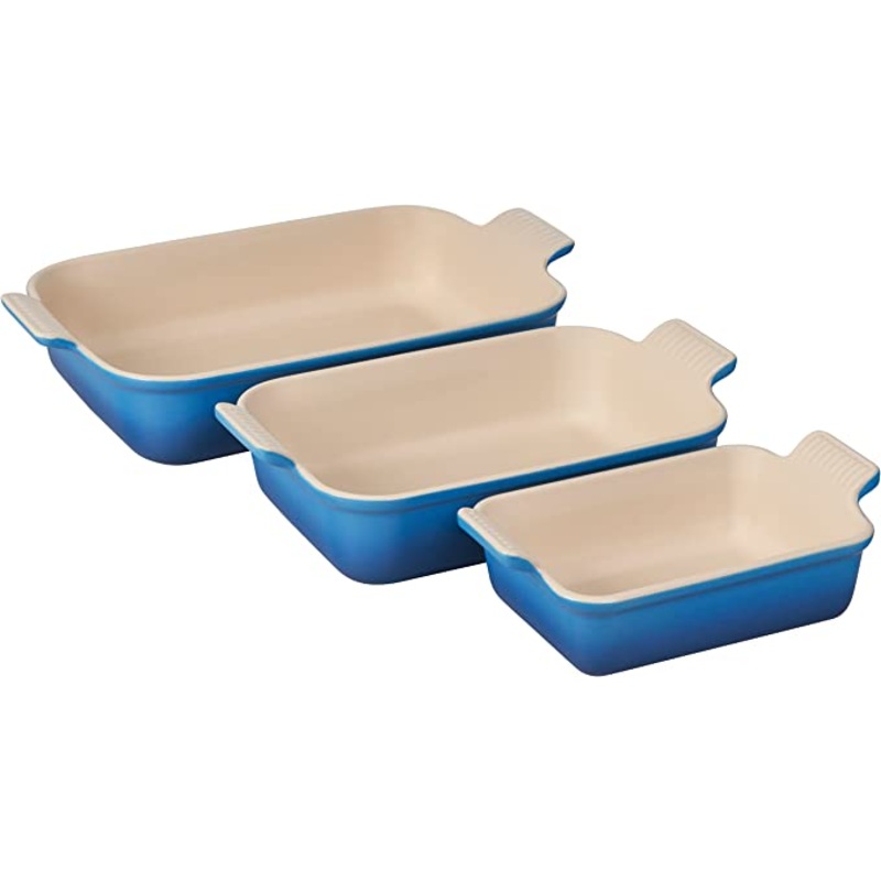 Le Creuset Set of 3 Heritage Rectangular Dishes - Marseille