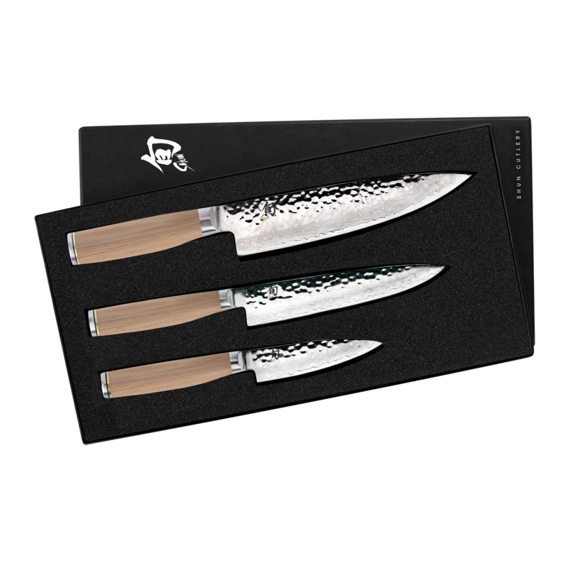 Shun Premier Blonde - 3 Pc. Set: Paring 4", Utility 6 1/2" and Chef's 8"