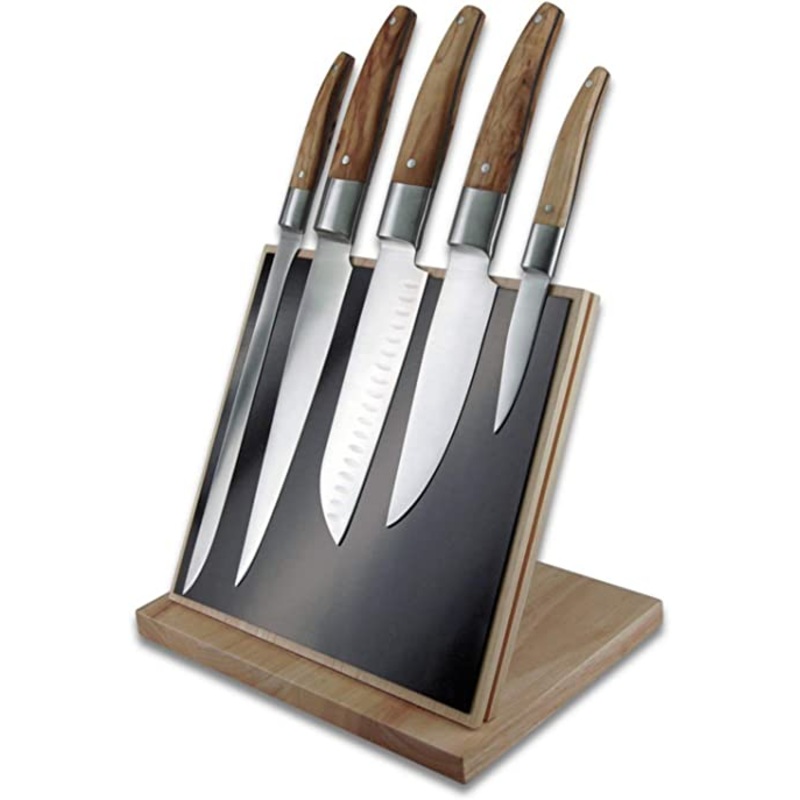 TB Laguiole Expression 6 Pc. Block Set - Olive Wood Handle
