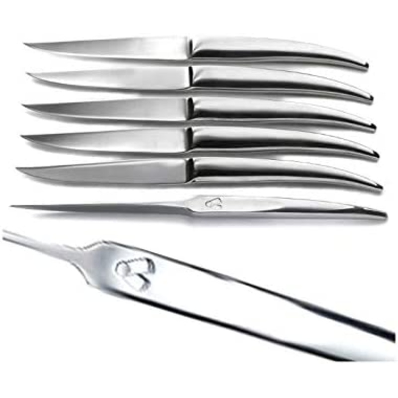 TB Laguiole Heritage 6 Pc. Steak Knife  Set in a Gift Box - Mirror Polish
