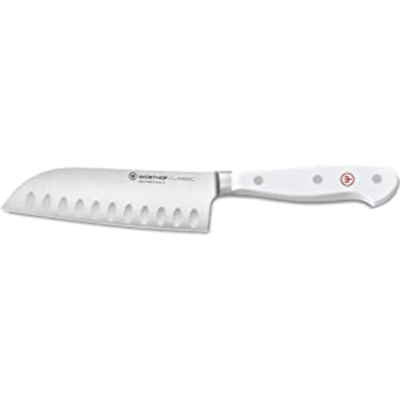 Wusthof Classic White - 5" Santoku Knife w/Hollow Edge- Personalized Engraving Available