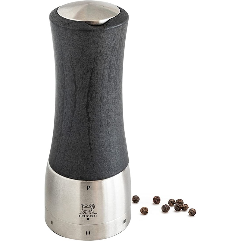 Peugeot Madras Wood/Stainless Graphite Pepper Mill - 16cm/6"