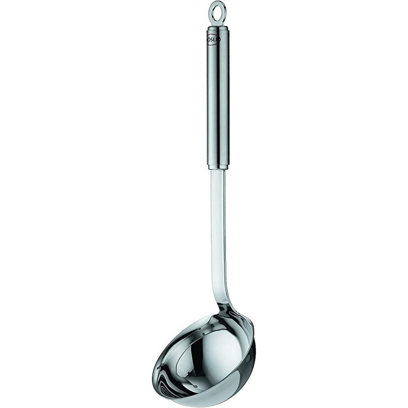 Rosle Stainless Steel Round Handle Ladle w/Pouring Rim - 3.5"