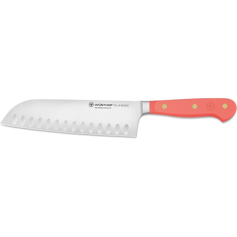 Wusthof Classic Coral Peach - 7" Santoku Knife w/Hollow Edge