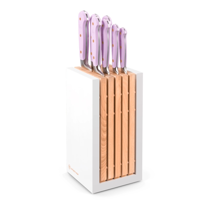 Wusthof Classic Purple Yam - 8 Pc. Knife Block Set, White- Personalized Engraving Available