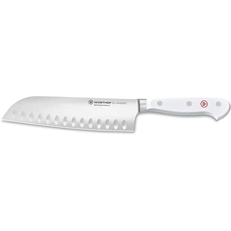Wusthof Classic White - 7" Santoku Knife w/Hollow Edge