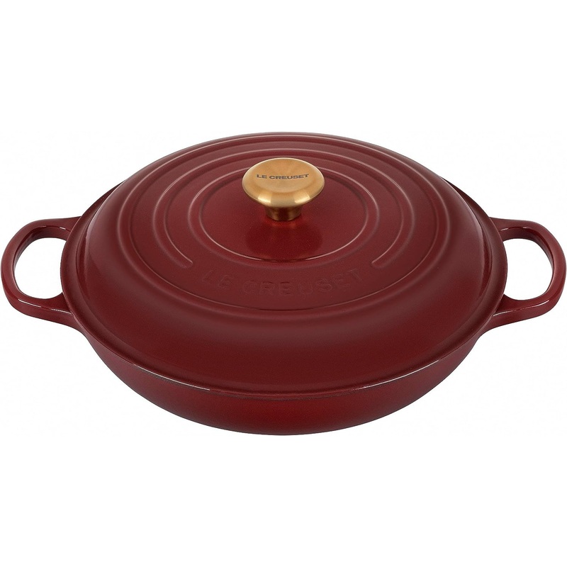 Le Creuset 3 1/2 Qt. Signature Braiser w/Gold Knob - Rhone