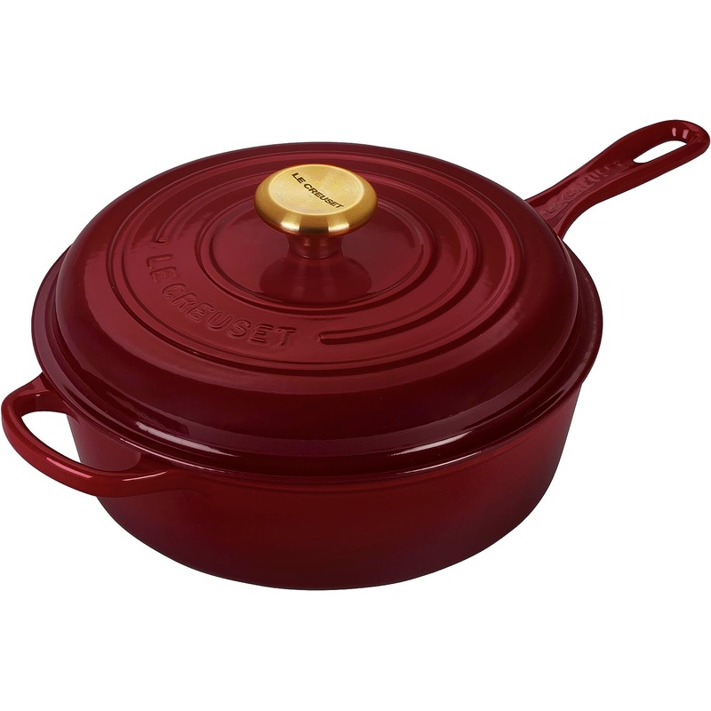 Le Creuset 3 3/4 Qt. Signature Enameled Cast Iron Cassadou w/Gold Knob - Rhone