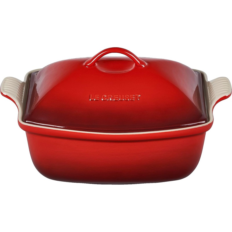 Le Creuset 4 1/2 Qt. Heritage Deep Covered Rectangular Baker - Cerise