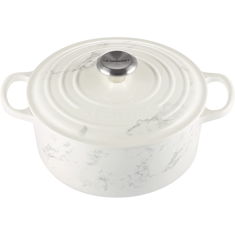 Le Creuset 4 1/2 Qt. Signature Round Dutch Oven - Marble- Personalized Engraving Available