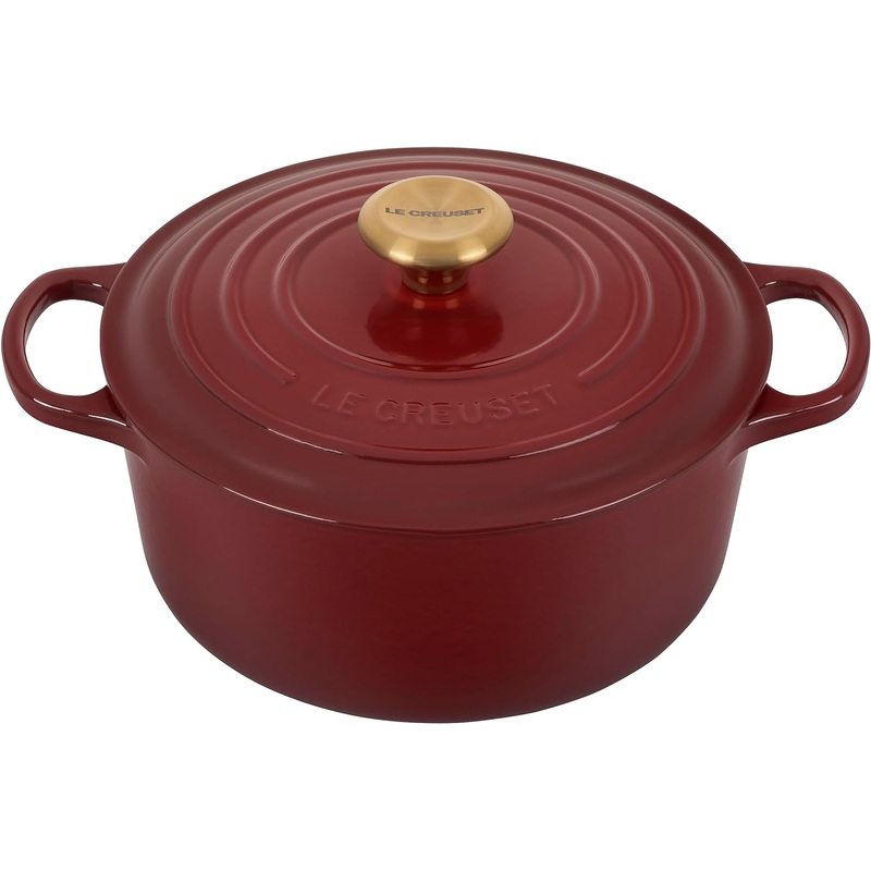 Le Creuset 5 1/2 Qt. Signature Round Dutch Oven w/Gold Knob - Rhone
