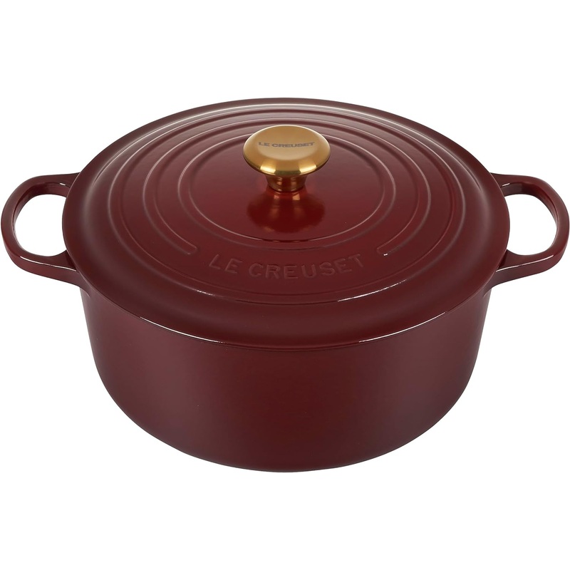 Le Creuset 7 1/4 Qt. Signature Round Dutch Oven w/Gold Knob - Rhone