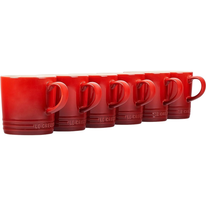 Le Creuset Set of 6 - 12 oz. London Mugs - Cerise