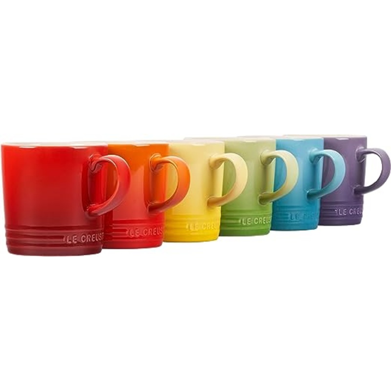 Le Creuset Set of 6 - 12 oz. London Mugs - Rainbow