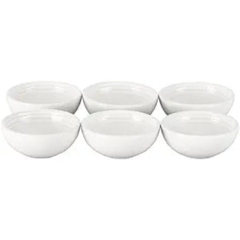 Le Creuset Set of 6 - 2 oz. Pinch Bowl Gift Set - White