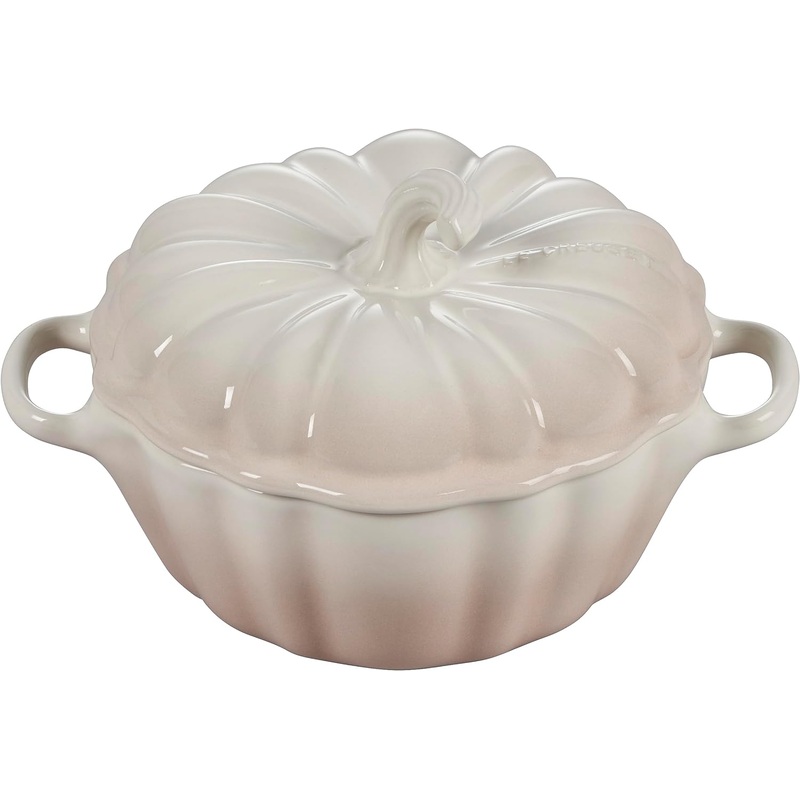 Le Creuset 12 oz. Stoneware Figural Pumpkin Petite Cocotte - Meringue