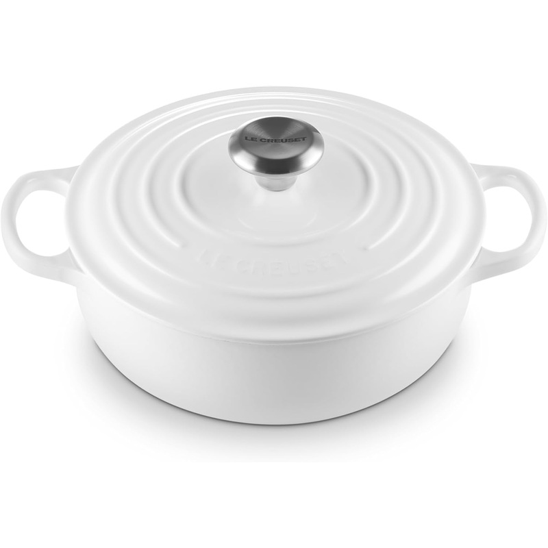 Le Creuset 3 1/2 Qt. Signature Sauteuse w/Stainless Steel Knob - White