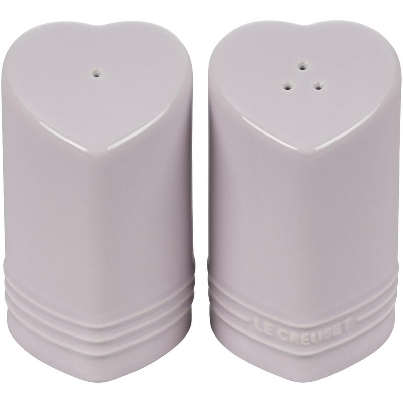 Le Creuset 4 oz. Stoneware Figural Heart Salt & Pepper Shaker Set - Shallot