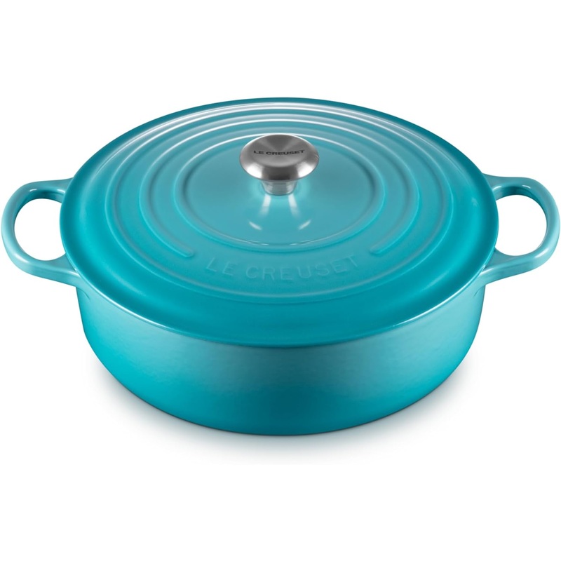 Le Creuset 6 3/4 Qt. Enameled Cast Iron Signature Round Wide Oven - Caribbean