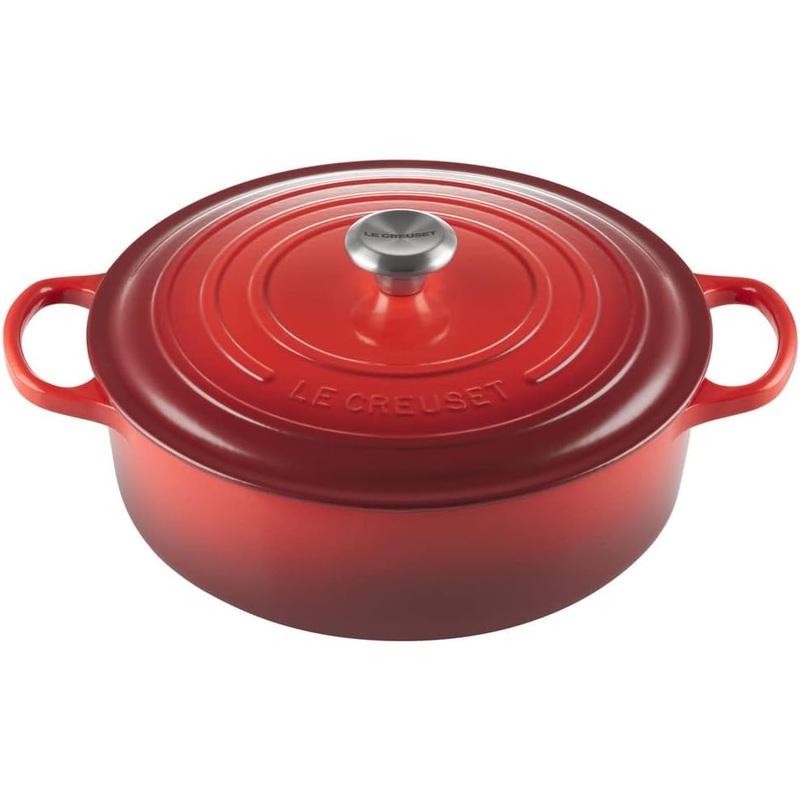 Le Creuset 6 3/4 Qt. Enameled Cast Iron Signature Round Wide Oven - Cerise