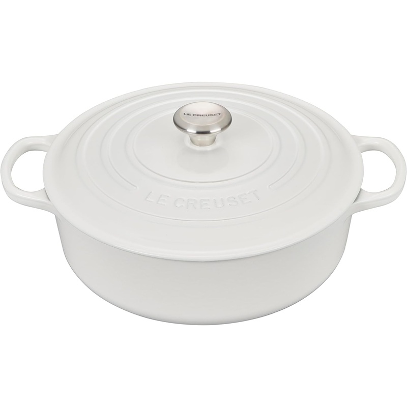 Le Creuset 6 3/4 Qt. Enameled Cast Iron Signature Round Wide Oven - White