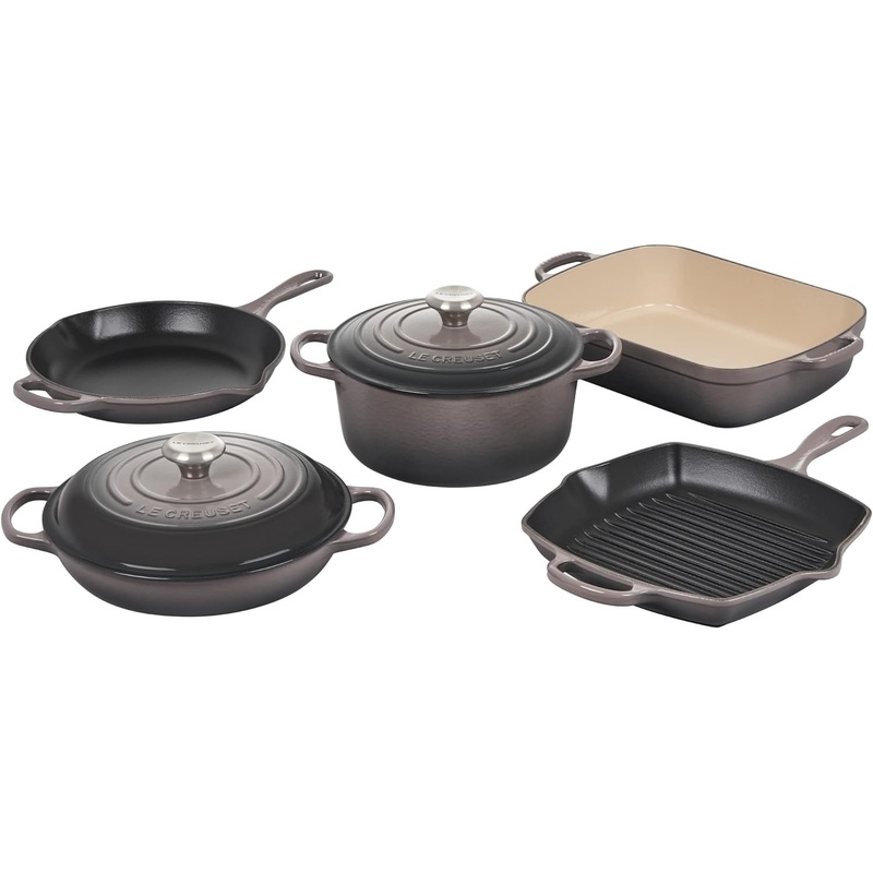 Le Creuset 7-Piece Signature Enameled Cast Iron Cookware Set - Oyster