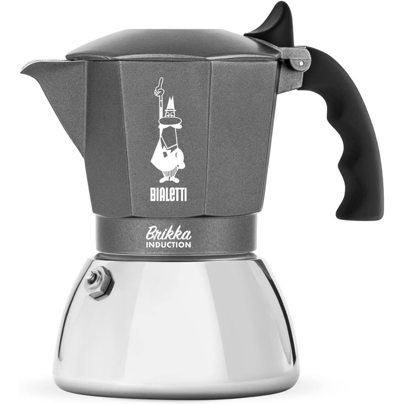Bialetti Brikka Induction Stovetop Espresso Maker 4 Cups - Anthracite