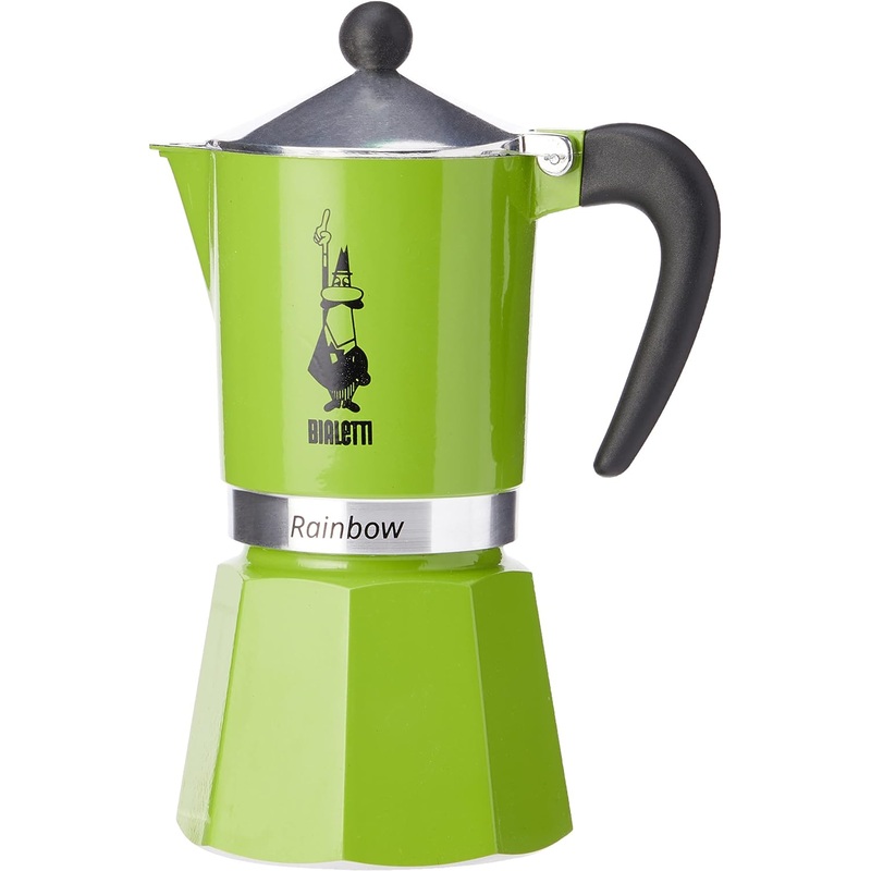 Bialetti Moka Express Rainbow Stovetop Espresso Maker 6 Cups - Green