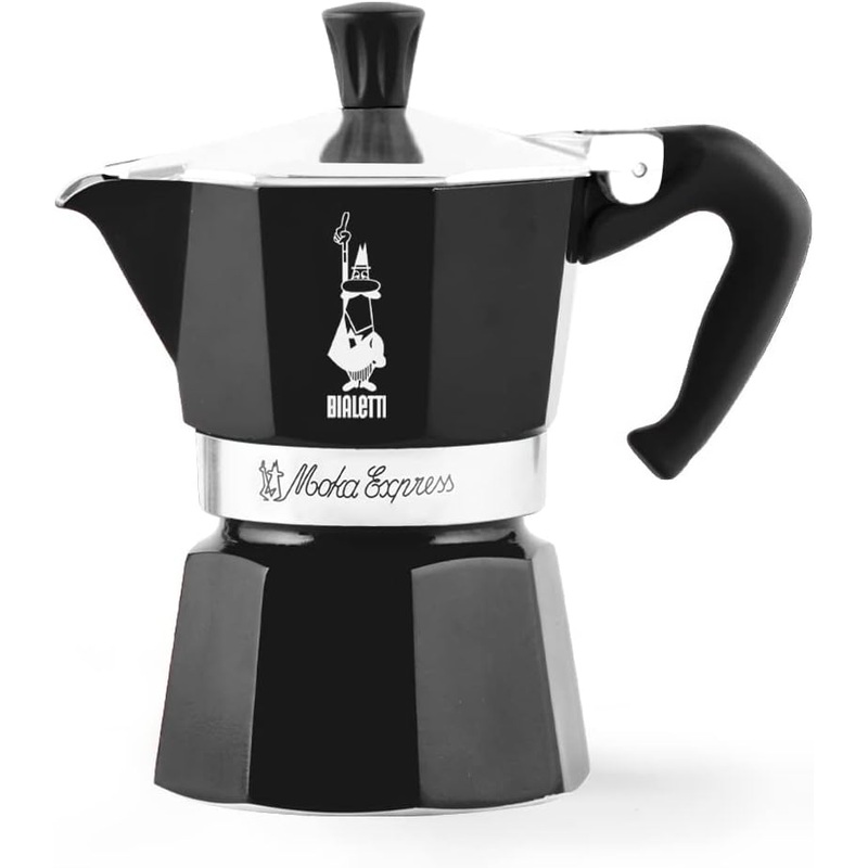 Bialetti Moka Express Stovetop Espresso Maker 3 Cups - Black