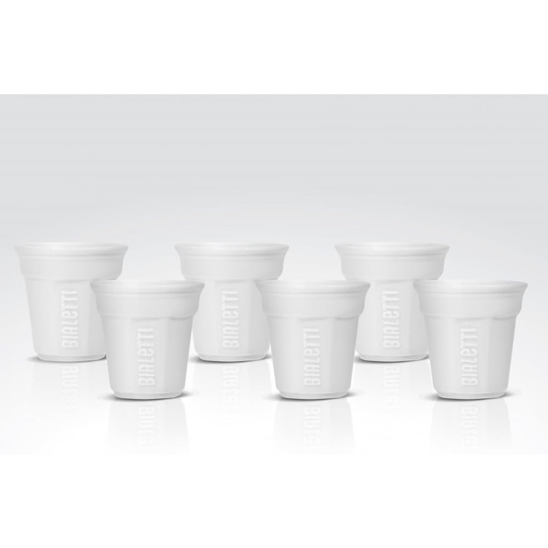 Bialetti Set of 6 Bicchierini Octagonal Cups - White