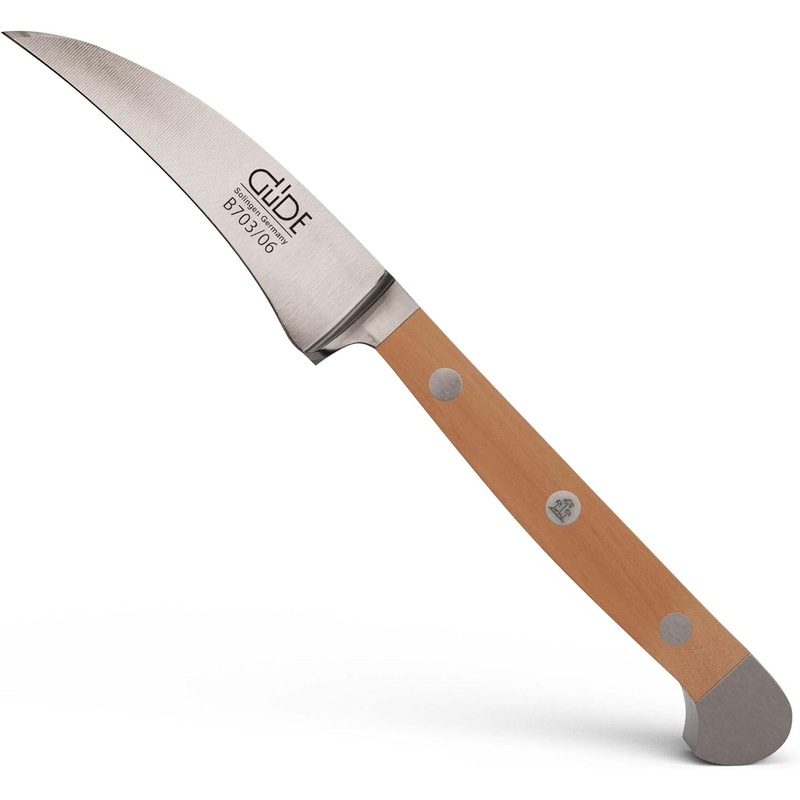 Gde Alpha Pear Series - 2" Forged Double Bolster Bird's Beak Knife, Luxury Pear Wood Handle