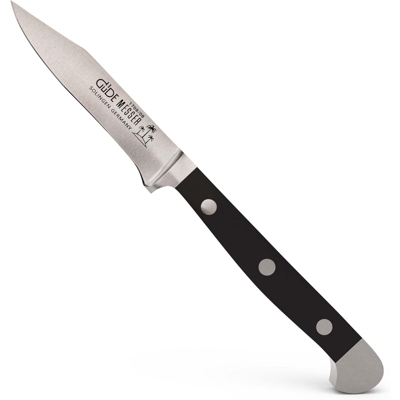 Gde Alpha Series - 3" Forged Double Bolster Paring Knife, Black Hostaform Handle