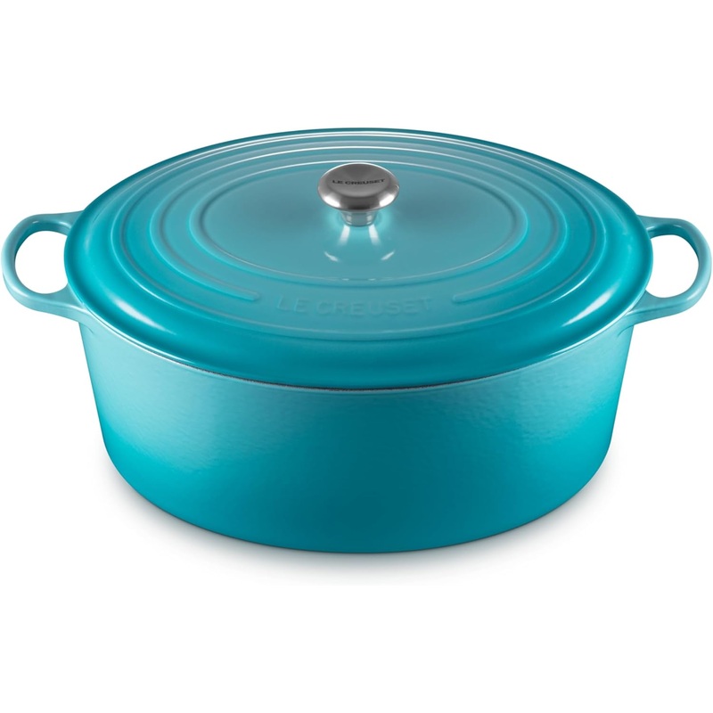 Le Creuset 15 1/2 Qt. Signature Oval Dutch Oven w/Stainless Steel Knob - Caribbean