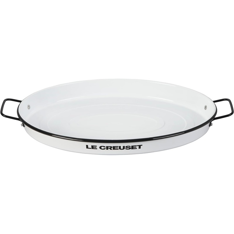 Le Creuset 20" Everyday Enamel on Steel Oval Serving Tray - Alpine Outdoor Collection - White