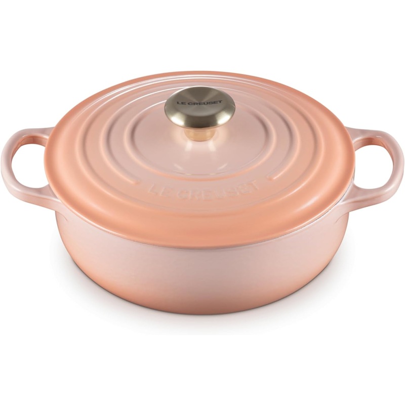 Le Creuset 3 1/2 Qt. Signature Sauteuse w/Gold Knob -  Peche