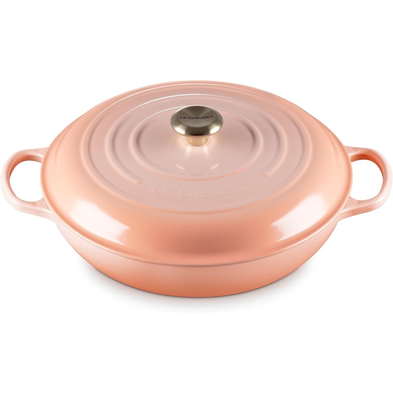 Le Creuset 5 Qt. Signature Braiser w/Gold Knob - Peche