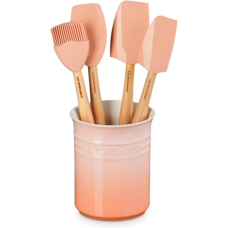 Le Creuset Craft Series 5-Piece Utensil Set w/Crock - Peche