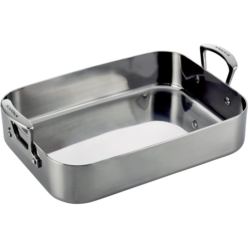 Scanpan Fusion 5 - 13 3/4" x 9 1/2" Stainless Roaster