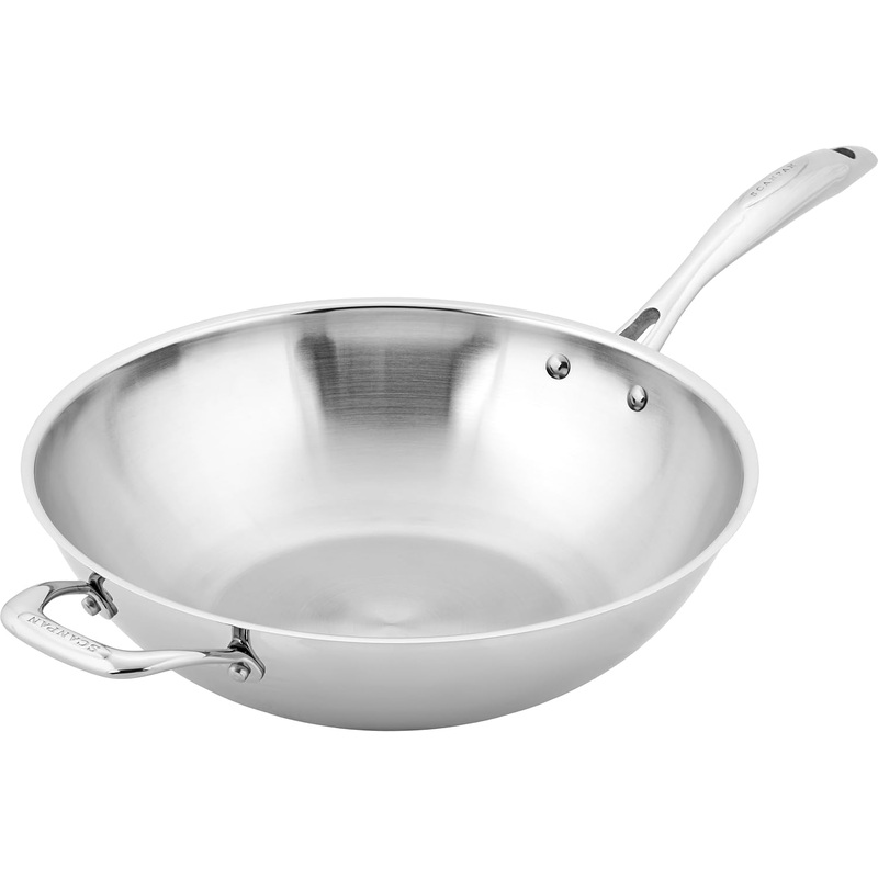 Scanpan STS - 12 1/2" Stainless Wok w/Helper Handle