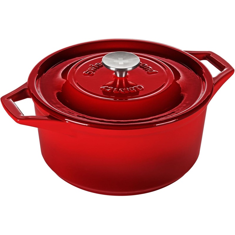 Swiss Diamond Cast Iron 5 Qt. Round Casserole - Rubis Rouge